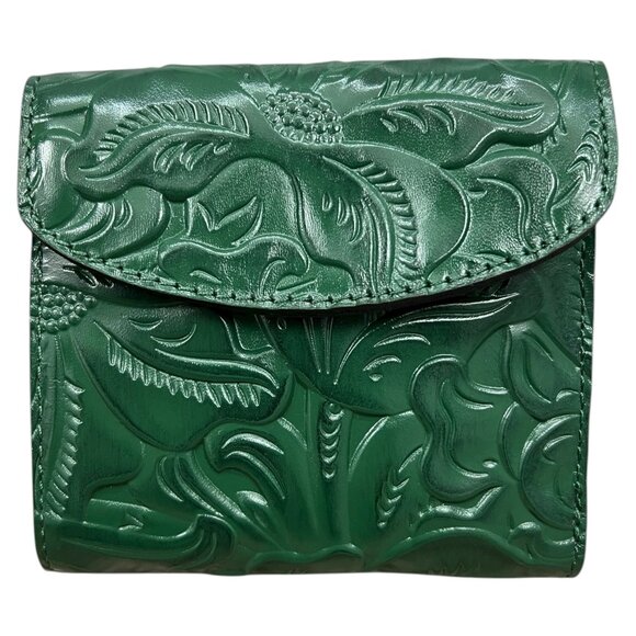 NWT PATRICIA NASH Leather Reiti Bi Fold Kiss Lock Frame Pocket Tooled Wallet - Picture 6 of 6